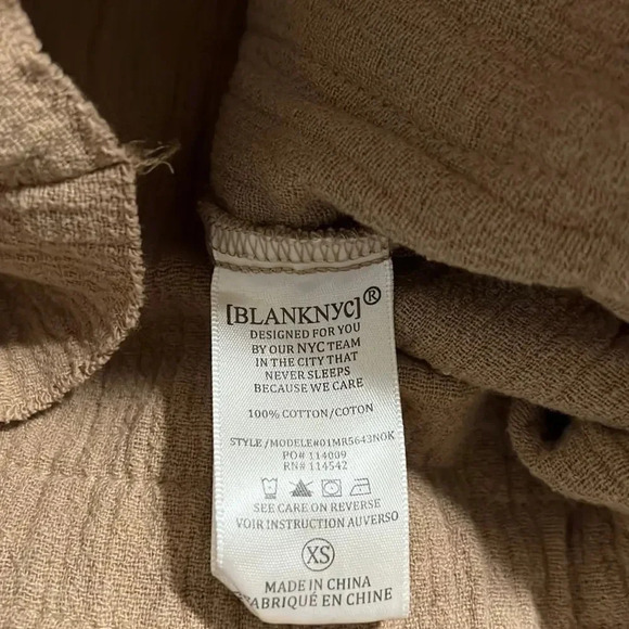 NWT BlankNYC Dolman Sleeve Drawstring Details Woven Raw Hem Jacket Womens XS Tan - Picture 10 of 14